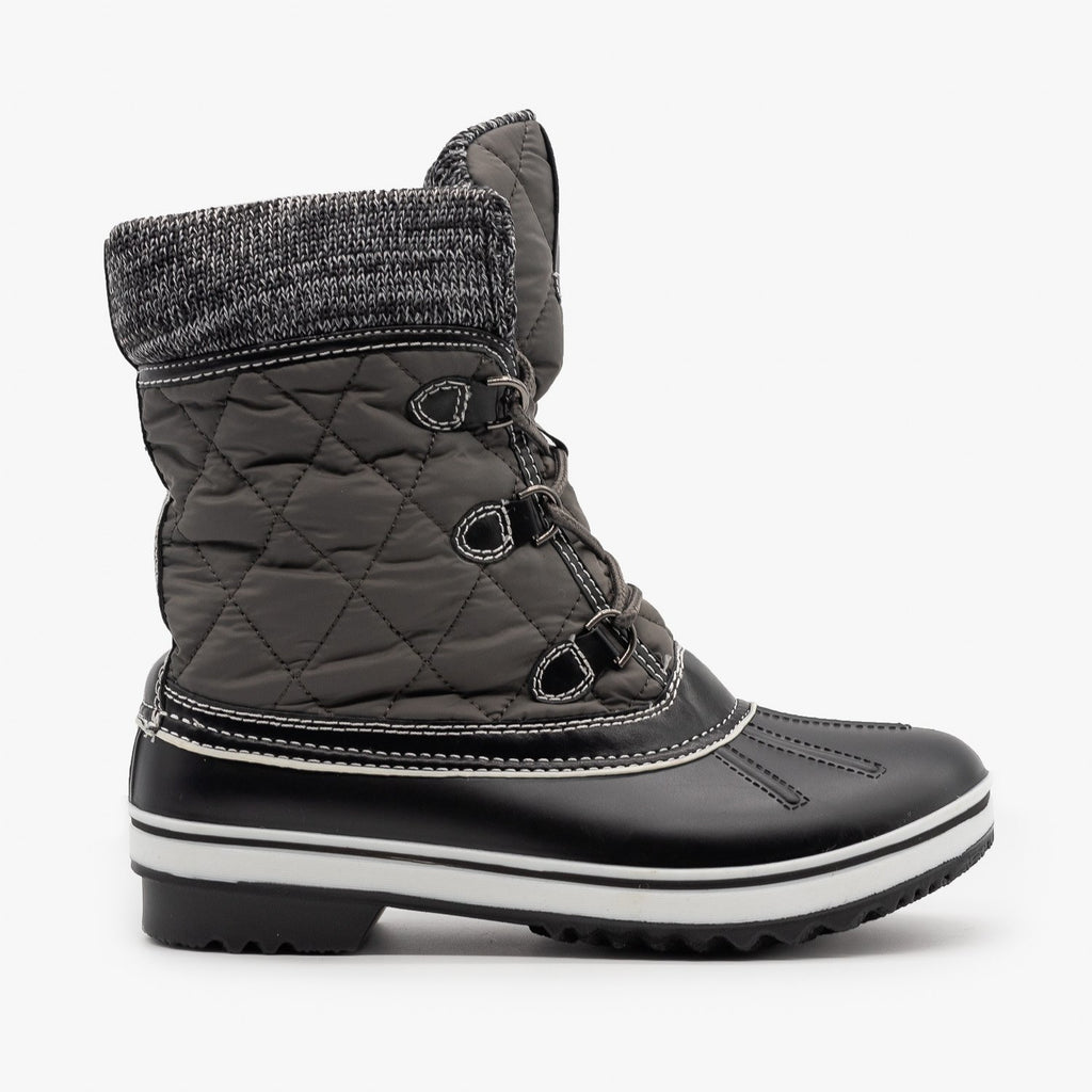 quilted snow boots