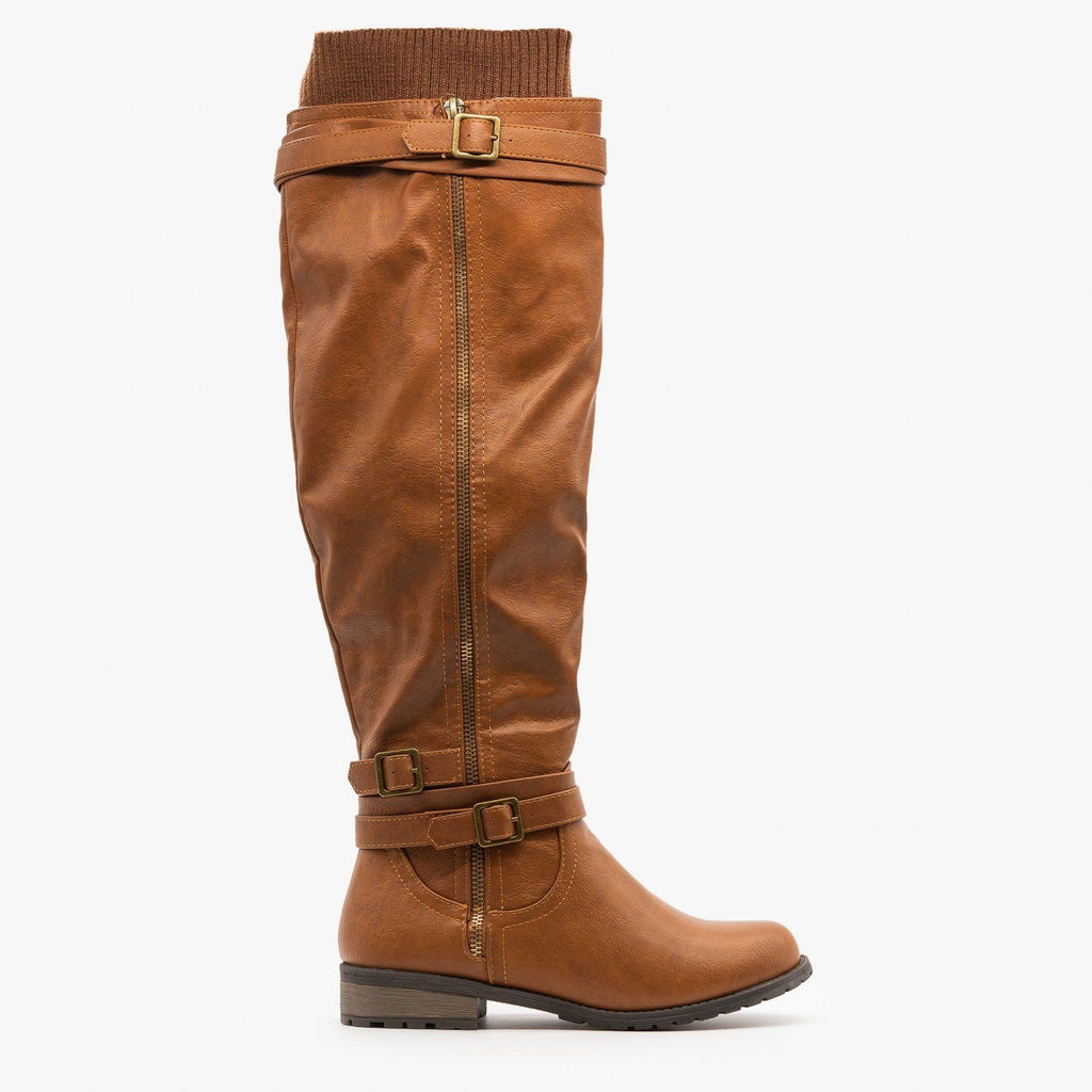 womens tan knee length boots