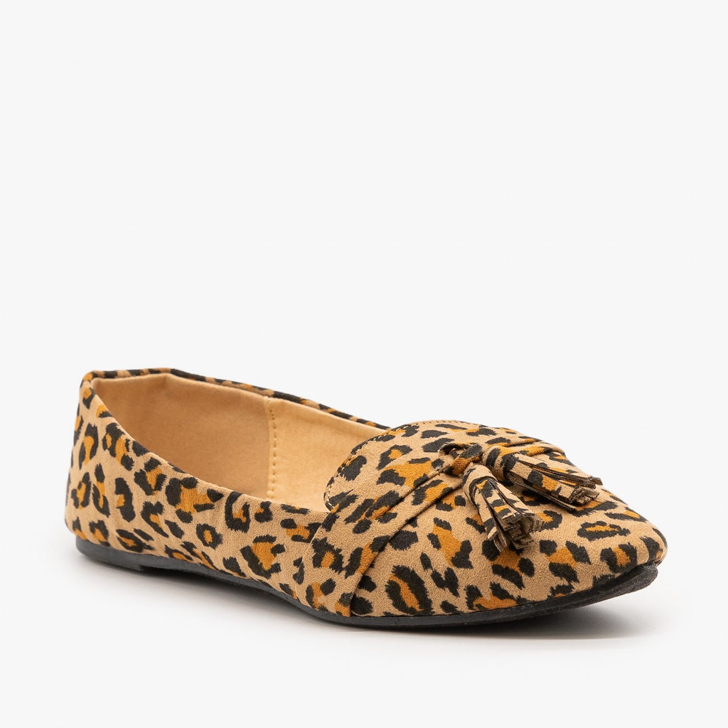 leopard tassel loafers