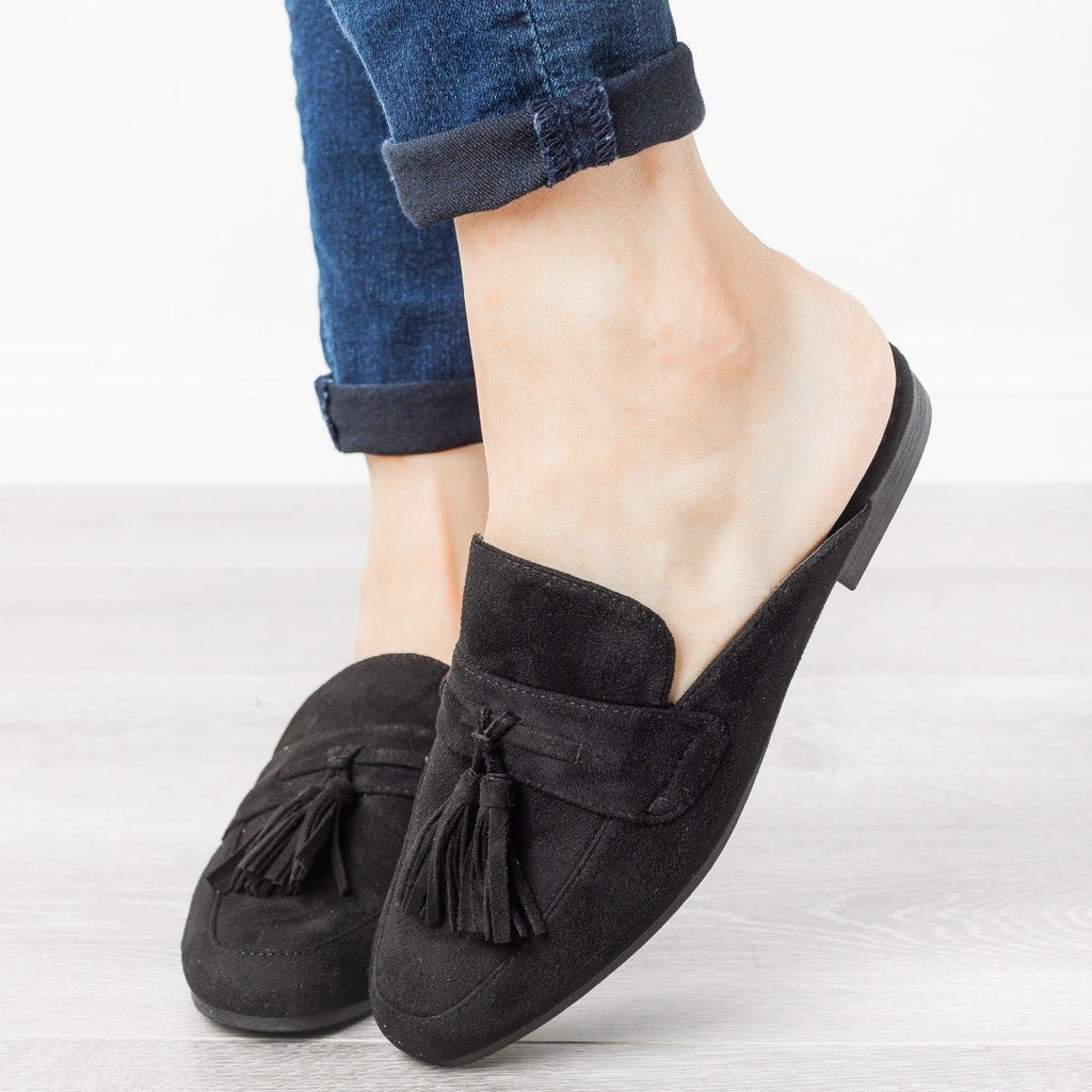 tassel loafer mule