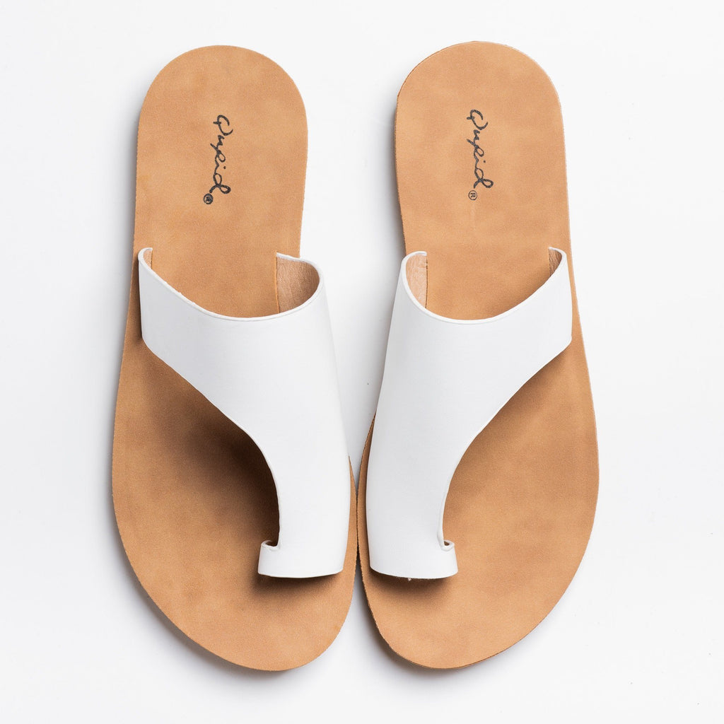 white thick strap sandals