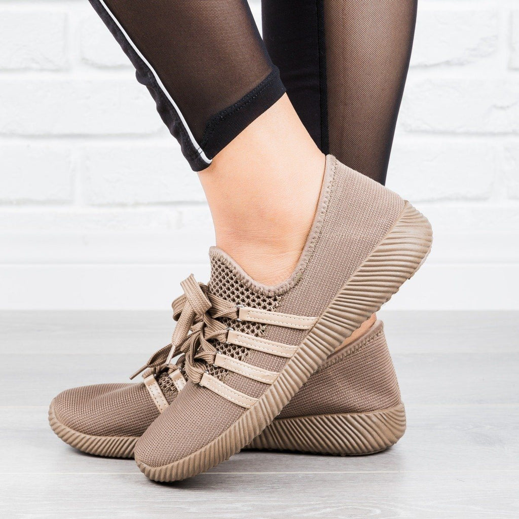 Trendy Lace-Up Sneakers Qupid Shoes 