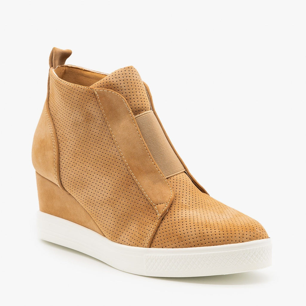 suede sneaker wedges