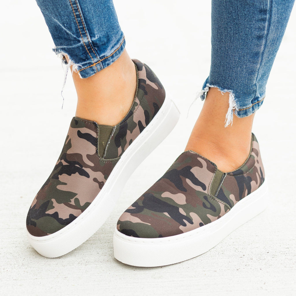 qupid leopard slip on sneakers