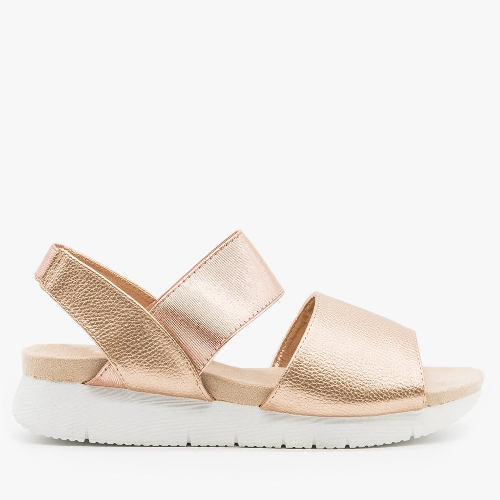 rose gold comfort sandals