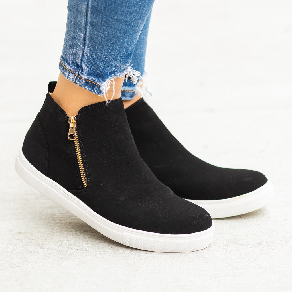 Trendy Zip-Up Ankle Sneakers - Anna 