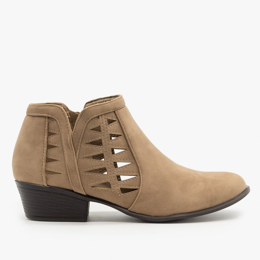 Triangle Cut Ankle Booties - Top Moda 