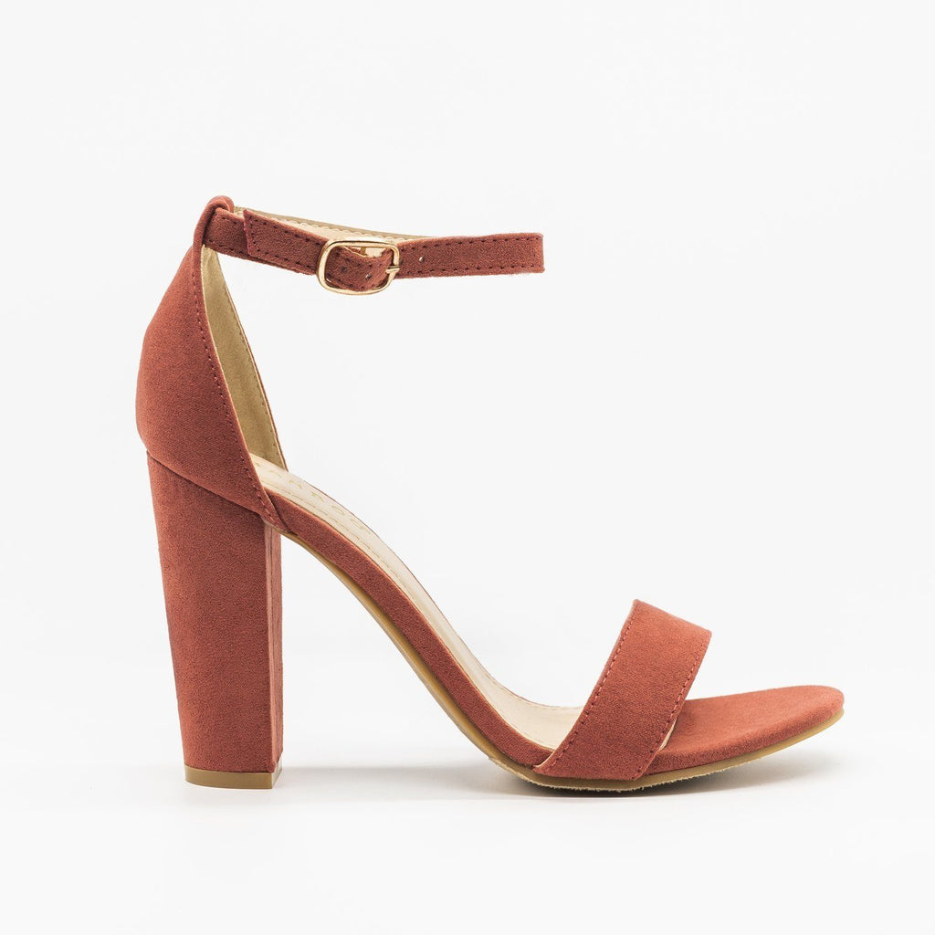 Vibrant Ankle Strap Chunky Heels Qupid 