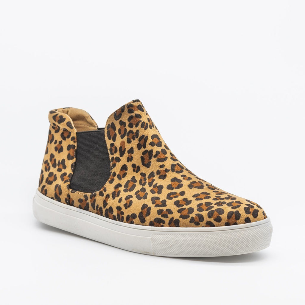 womens leopard print slip on sneakers