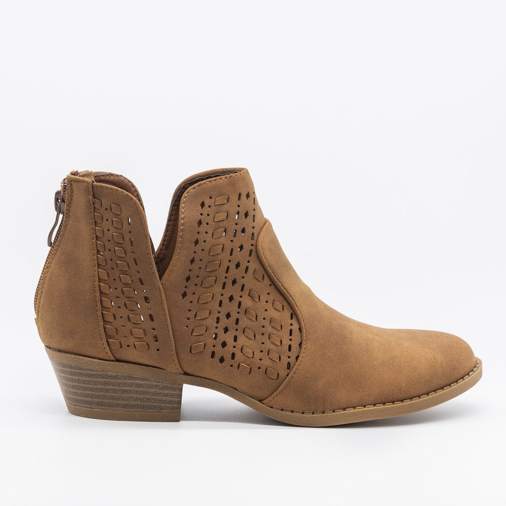 womens tan booties