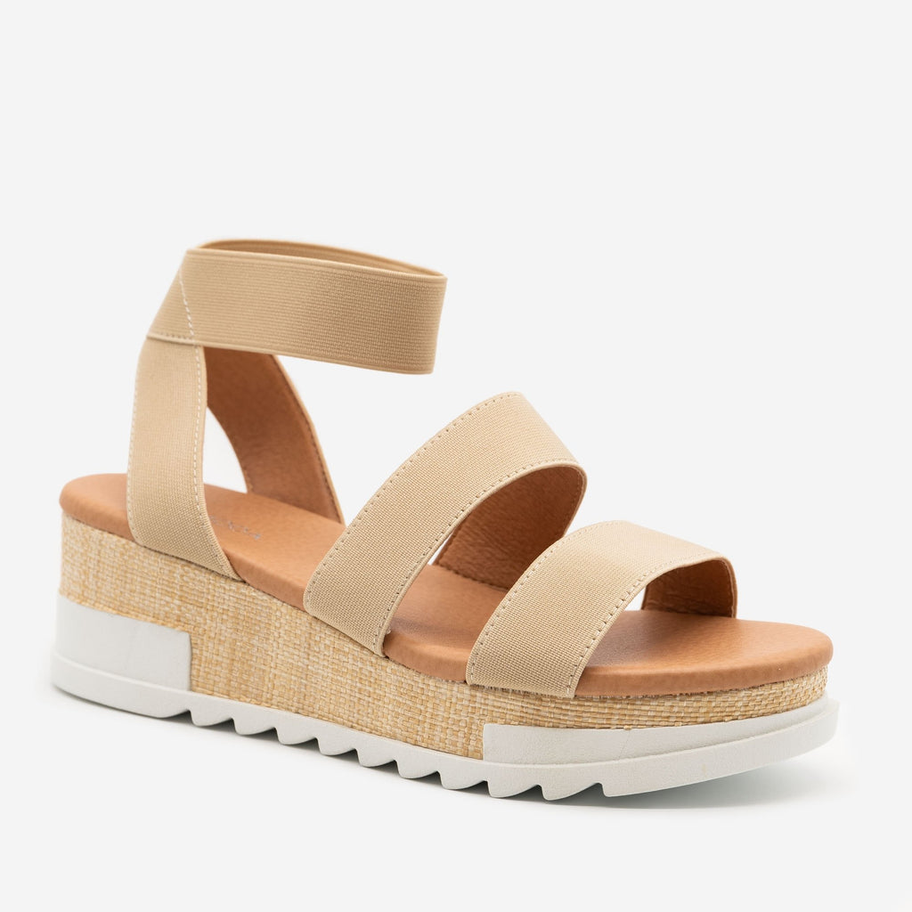 beige platform sandals