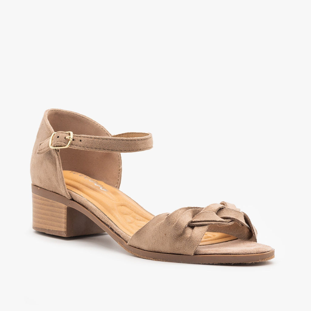 taupe block heel shoes