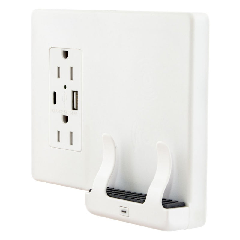 Wireless Phone Cradle Wall Mount, Charging 15A Outlet – Kitchen Power Pop Ups
