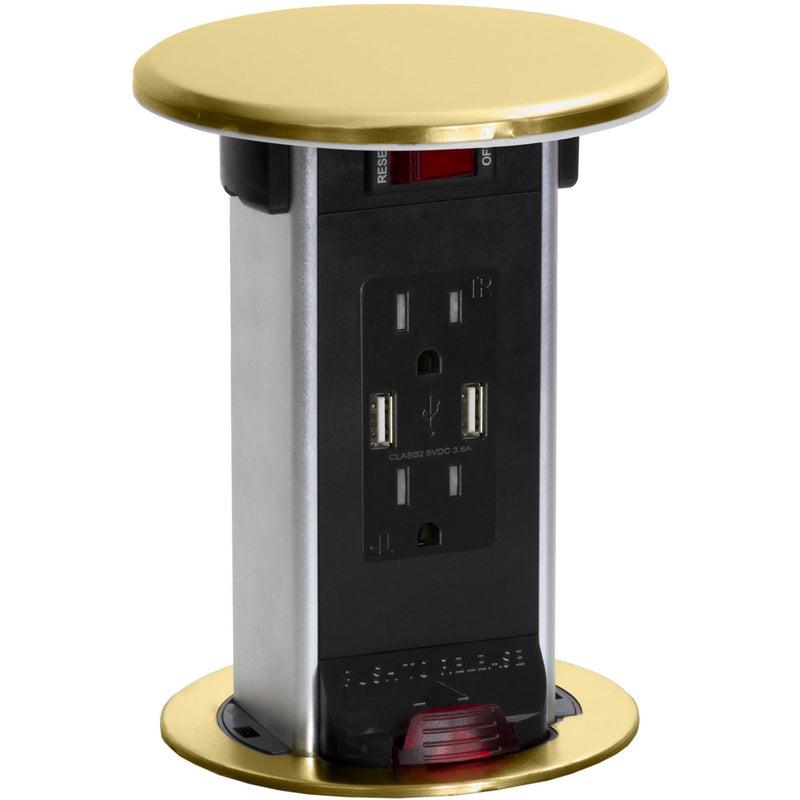 Lew Electric Pur15 B Countertop 15a Power Usb Pop Up Outlet