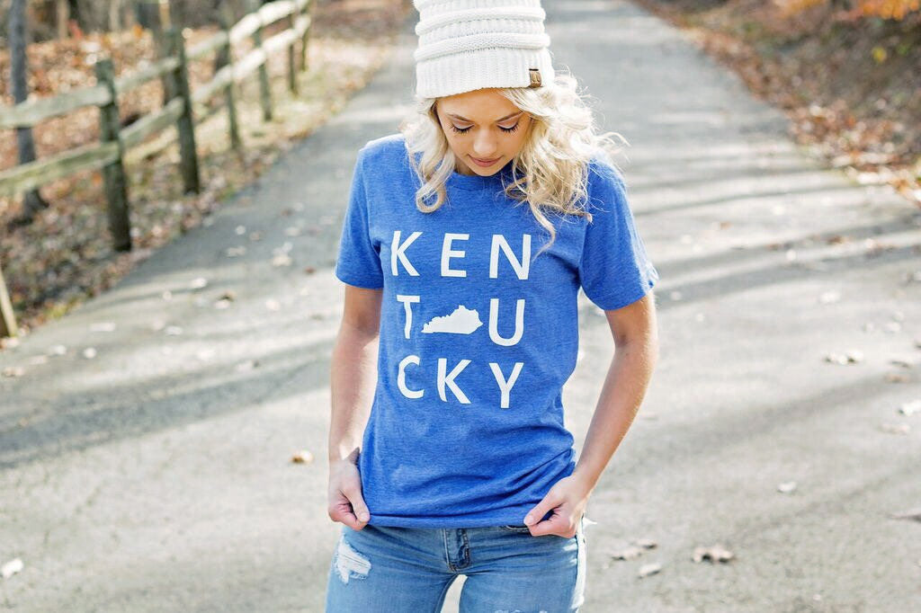 Kentucky Square-Blue-Tshirt - Wildcats – The Blue Rose Ky, LLC