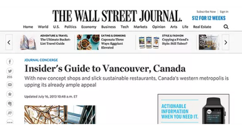 O5 Tea Wall Street Journal Media Vancouver