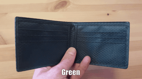Green Carbon Fiber Wallet Interior
