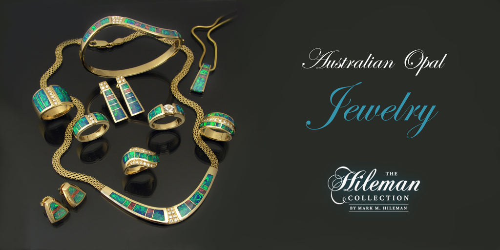 Australian opal jewelry in 14k gold by The Hileman Collection