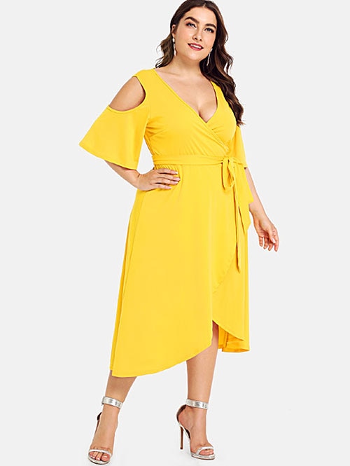 cold shoulder midi summer dresses