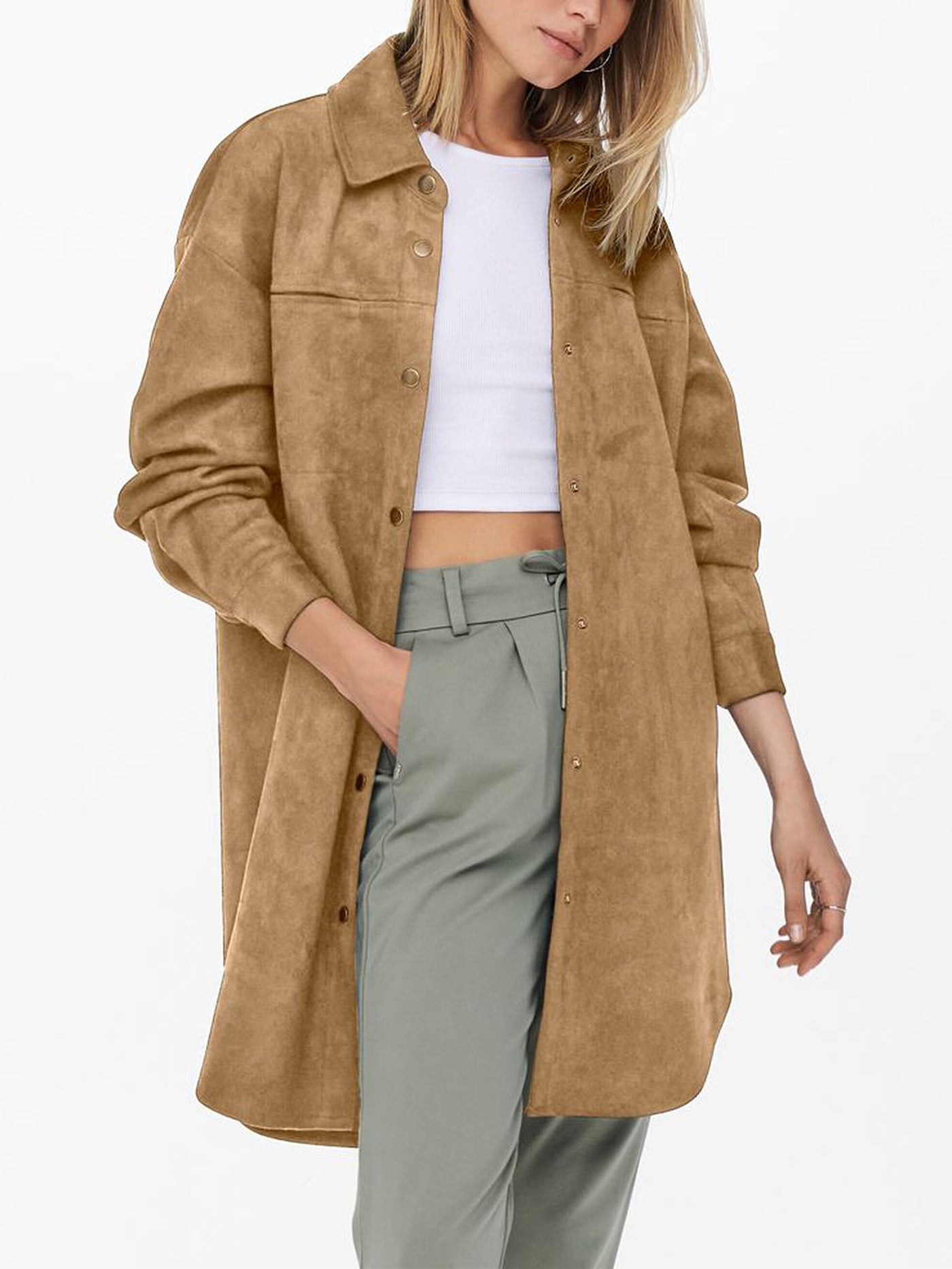 Only Fall 2021 Julia Faux Suede Shacket | EMPIRE