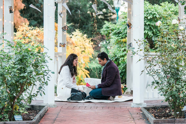 Paper plane proposal, gazebo proposal, twinkle light proposal, surprise proposal, the box sock, the yes girls events, picnic proposal 