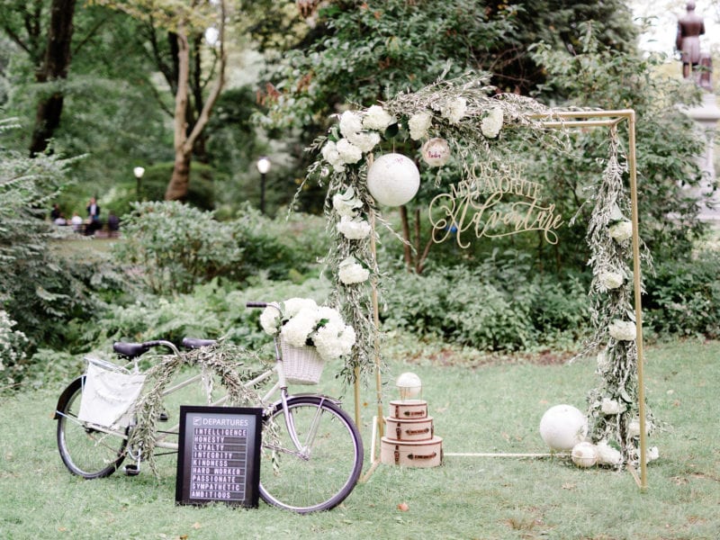 globes and travel decorations for marriage proposal