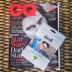 dandi patch feature in the 'Get Groomed Look Sharp' section of GQ magazine
