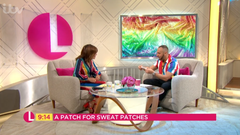ITV Lorraine with Mark Heyes showing his new fashion hack, dandi patch!