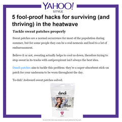 Yahoo Style features dandi patch as a heatwave hack for sweat