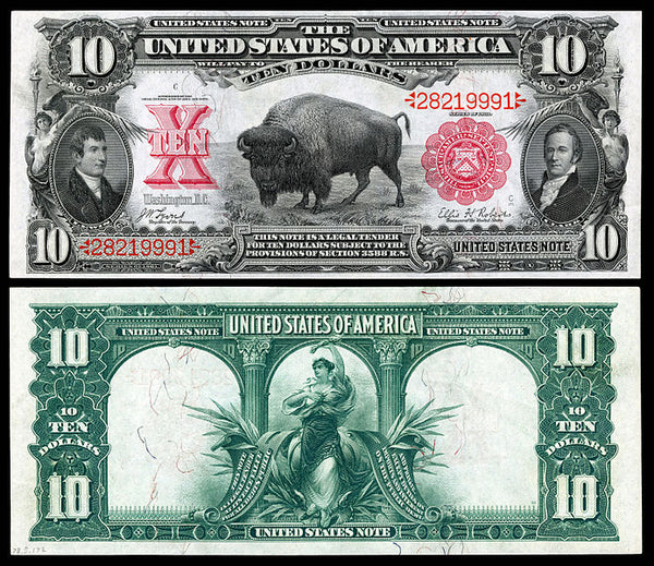 bison $10 bill vintage us currency collectible numismatic