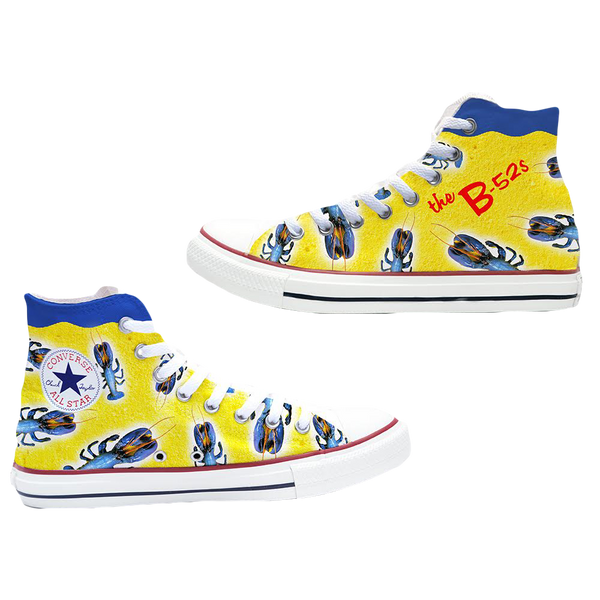 yellow converse with flowers