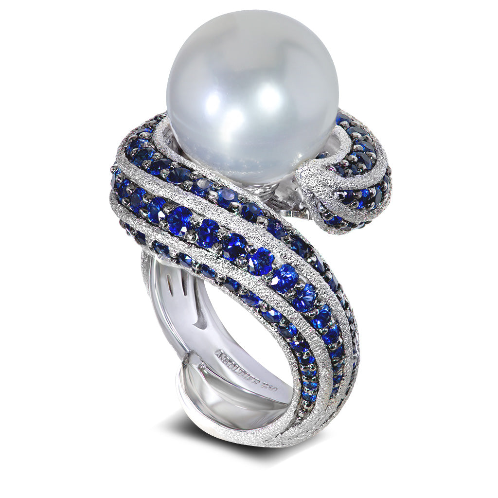 Alex Soldier Twist White Pearl Ring