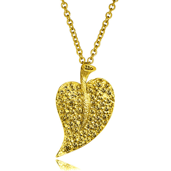 Alex Soldier Gold Yellow Sapphire Leaf Pendant