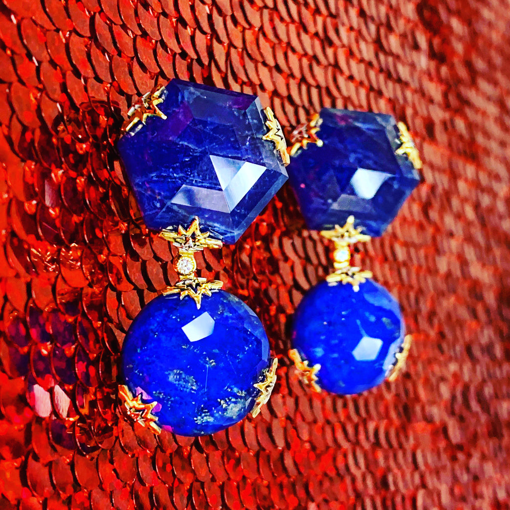 Alex Soldier Denim Earrings