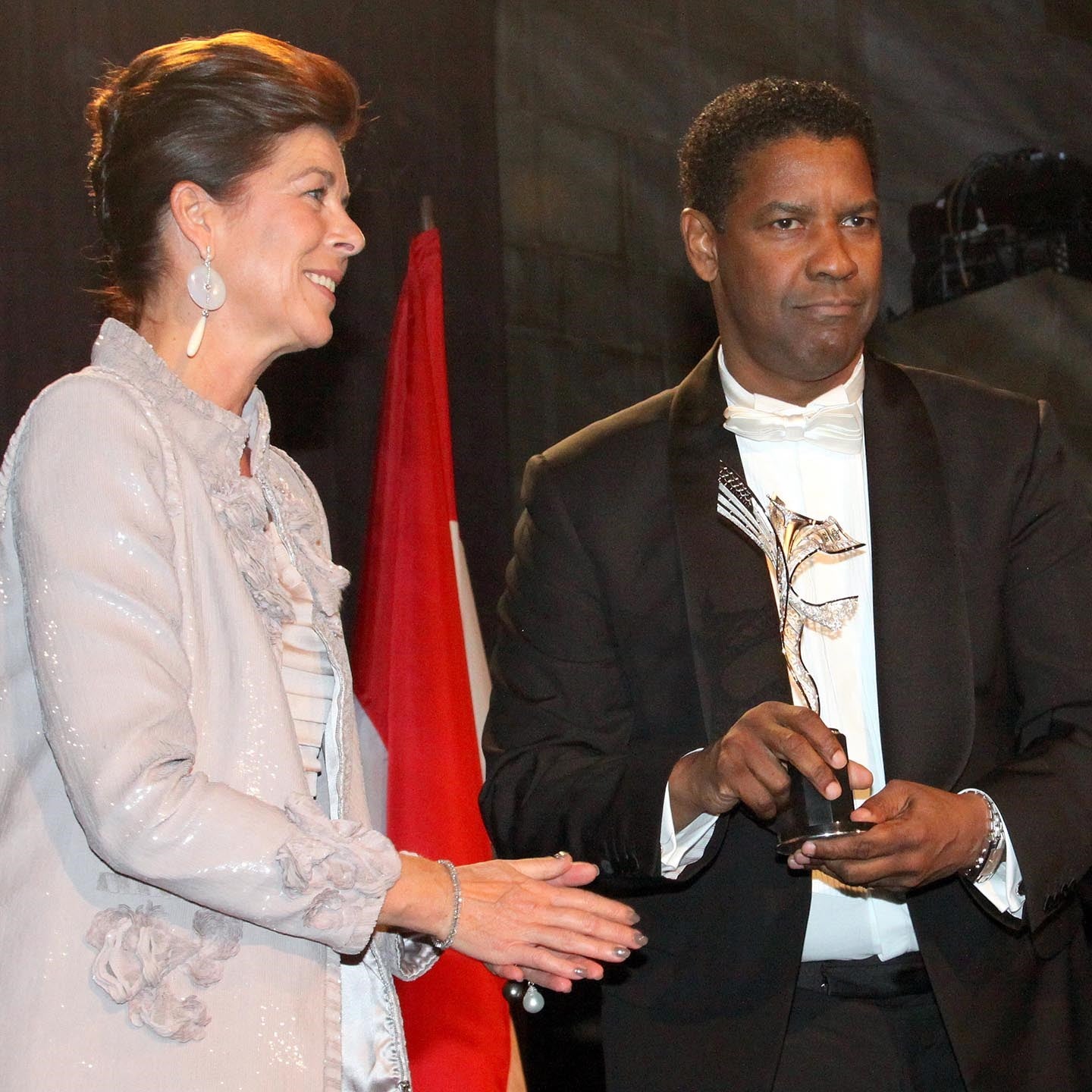 Princess Caroline of Hanover and Denzel & Pauletta Washington 