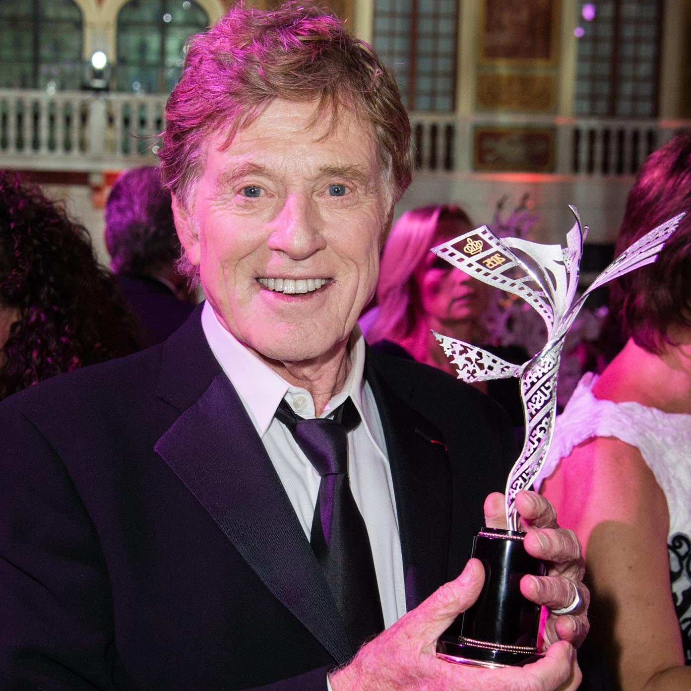 Robert Redford receives Princess Grace Award designed and created by Alex Soldier.