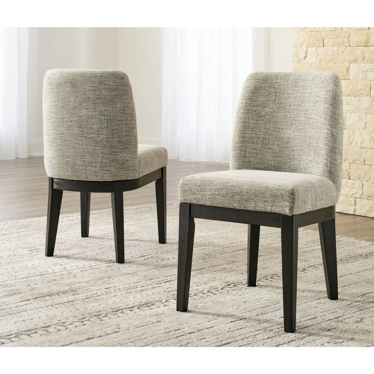 lowe khaki upholstered dining chair