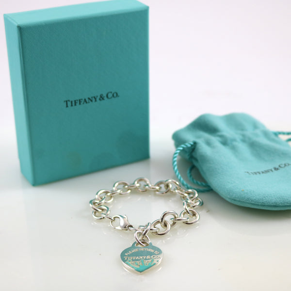tiffany color splash heart tag bracelet