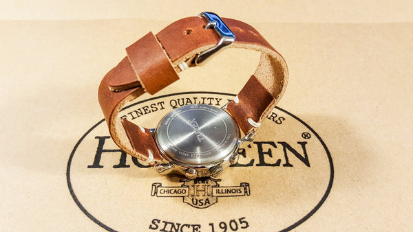 leather watch band, horween dublin cognac, leather watch strap 
