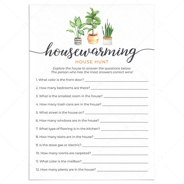 Housewarming Scavenger Hunt Printable New House Hunt Game LittleSizzle