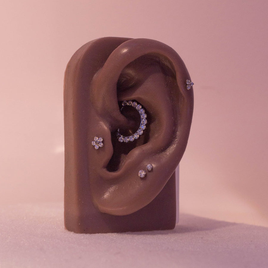 Clear Swarovski Prong in Titanium by NeoMetal