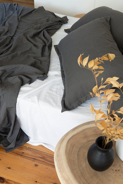 sheets bamboo sheet set grey bamboo cotton grey bedlinen LOOM LIVING