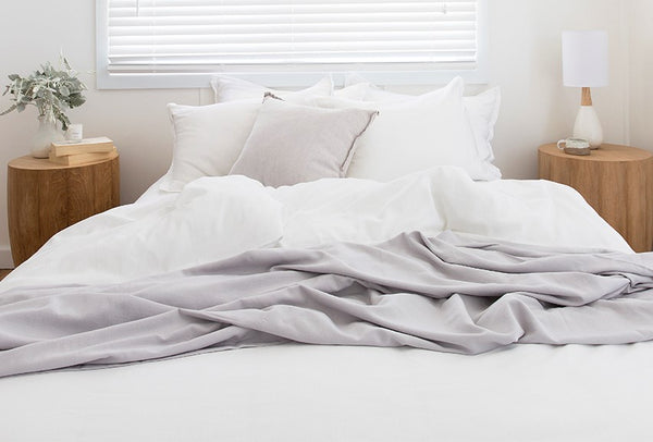 Grey BAMBOO COTTON sheets duvet set Bamboo pillowcases LOOM LIVING