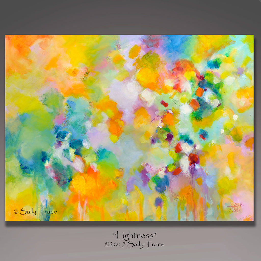 Lightness, original abstract acrylic painting by Sally trace