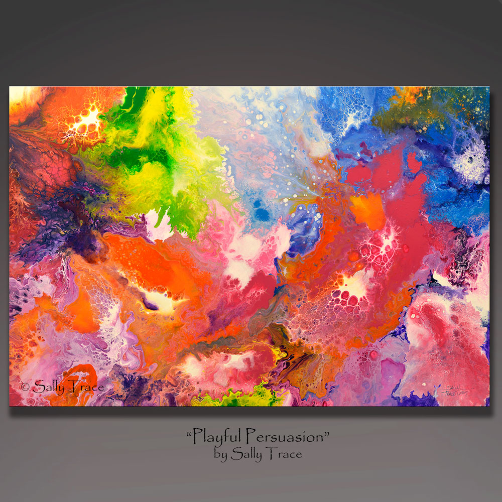 Playful Persuasion, fluid art painting