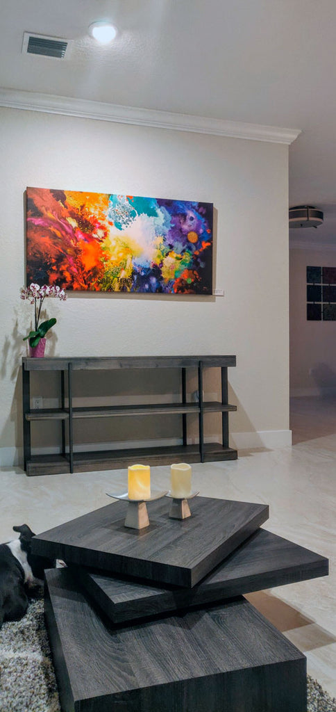 Harmonic Vibration giclee print on canvas hanging in a buyers beautiful home