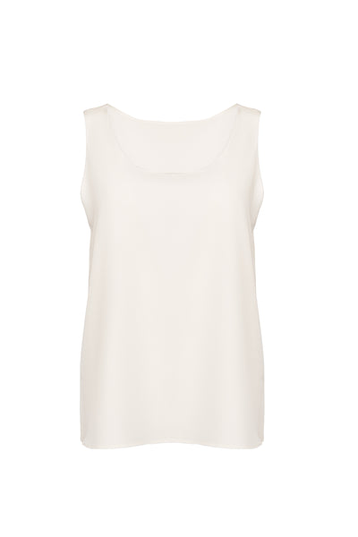 white silk vest top