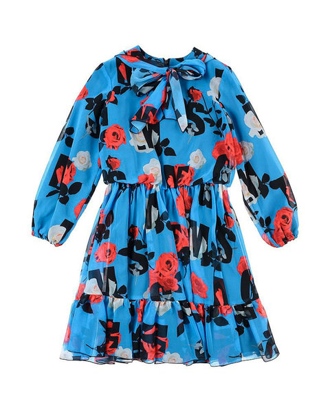 Mini-Me Roses Printed Georgette Dress