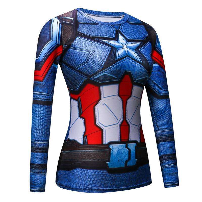 captain america long sleeve compression shirt