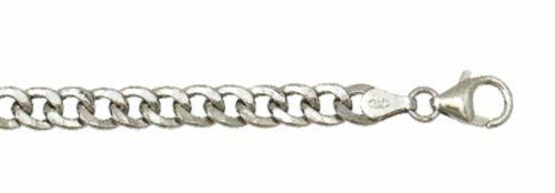 New Italian 14k White gold Rhodium on 925 Sterling Silver Curb Chain- 3.2mm 18" - 3 Royal Dazzy